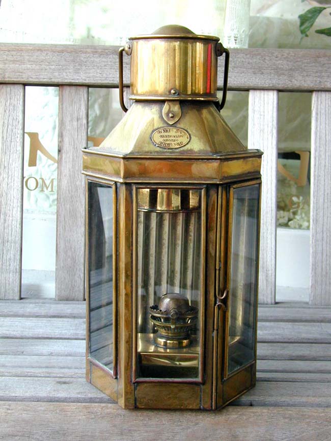 A Late 19th century Ships Bulkhead Lamp by Davies of London