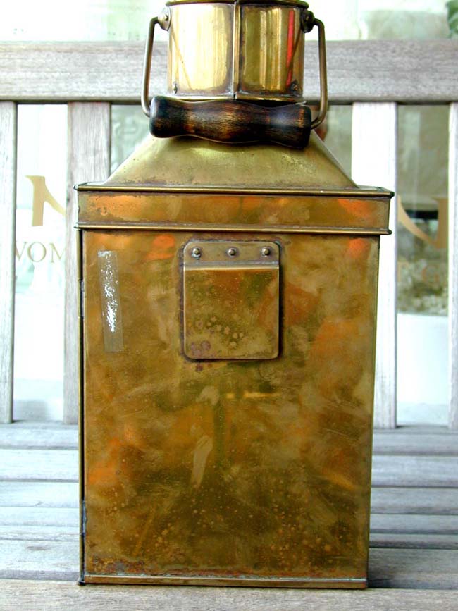 A Late 19th century Ships Bulkhead Lamp by Davies of London — image 2