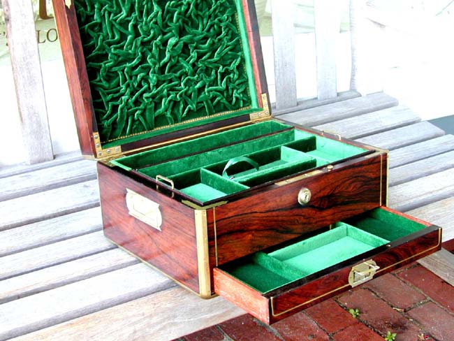 A Fine Regency Period English Brass Bound Rosewood Gentlemen's Dressing Case circa 1815 — image 2