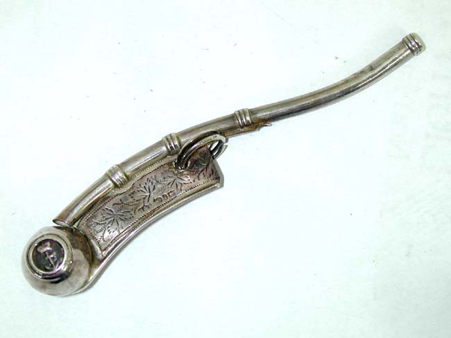 A Late 19th century Sterling Silver Royal Navy "BOSUN'S WHISTLE"