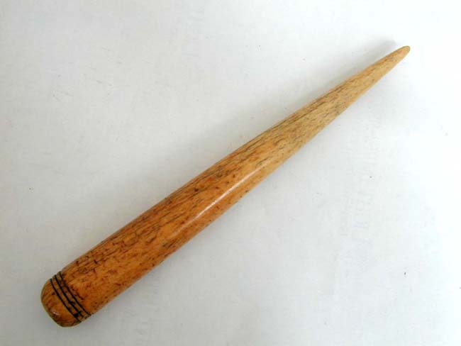 A 19th century Sailor-Made Whalebone Fid measuring 12" Long