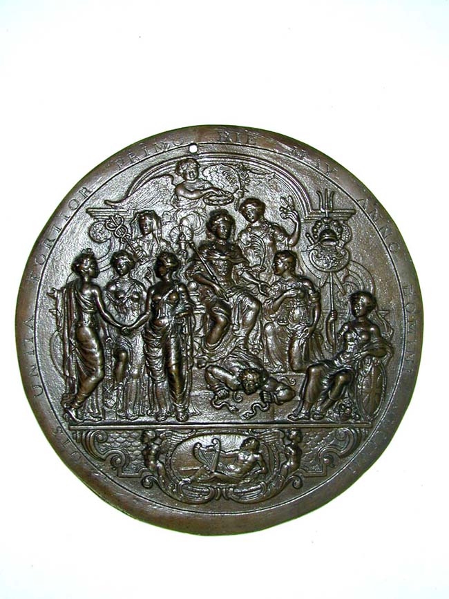 A Rare Pair of the Original Cast Bronze Royal Seals of Queen Anne of England Dated 1707. — image 2
