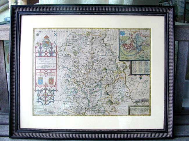 John Speed's County Map of Shropshyre, England circa 1612 — image 5