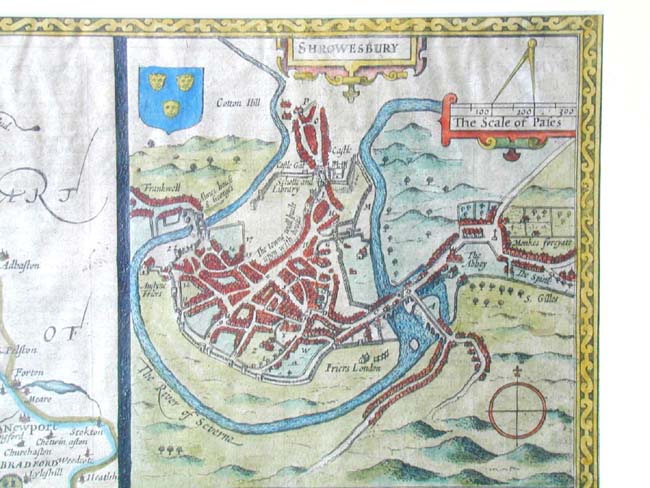John Speed's County Map of Shropshyre, England circa 1612 — image 2