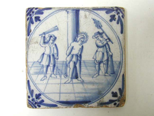 An Early 18th century Dutch Delft Tile With Biblical Scene circa 1720