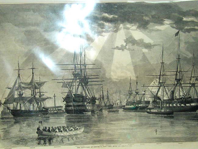 A Civil War HARPER'S WEEKLY Engraving of The Navy Yard at Brooklyn, published July 20, 1861