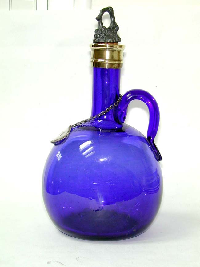 A 19th century Cobalt Blue Glass Decanter.