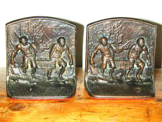 A Pair of "Pirates of the Caribean' Antique Bookends circa 1920