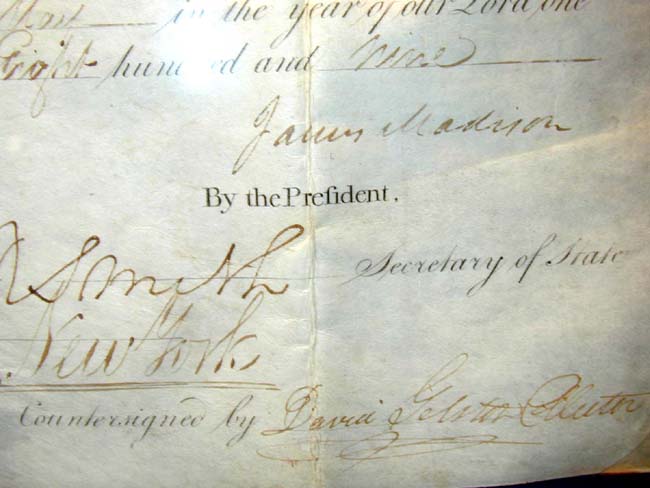 A Fine Early 19th Century American Ships' Meditteranean Passport Signed by President JAMES MADISON May 16, 1809 — image 2