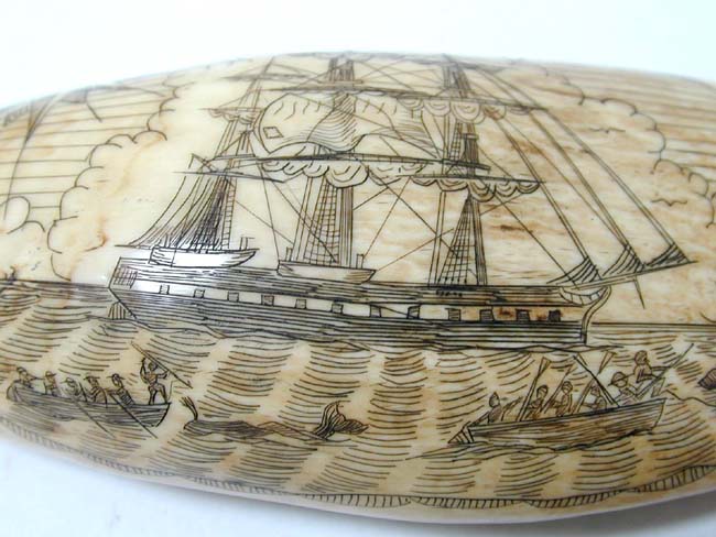 An Scrimshawed Whale's Tooth circa 1900-1920 — image 3