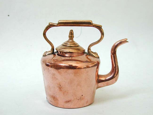 A charming Miniature 19th Century English Victorian Period Copper Tea Kettle circa 1880