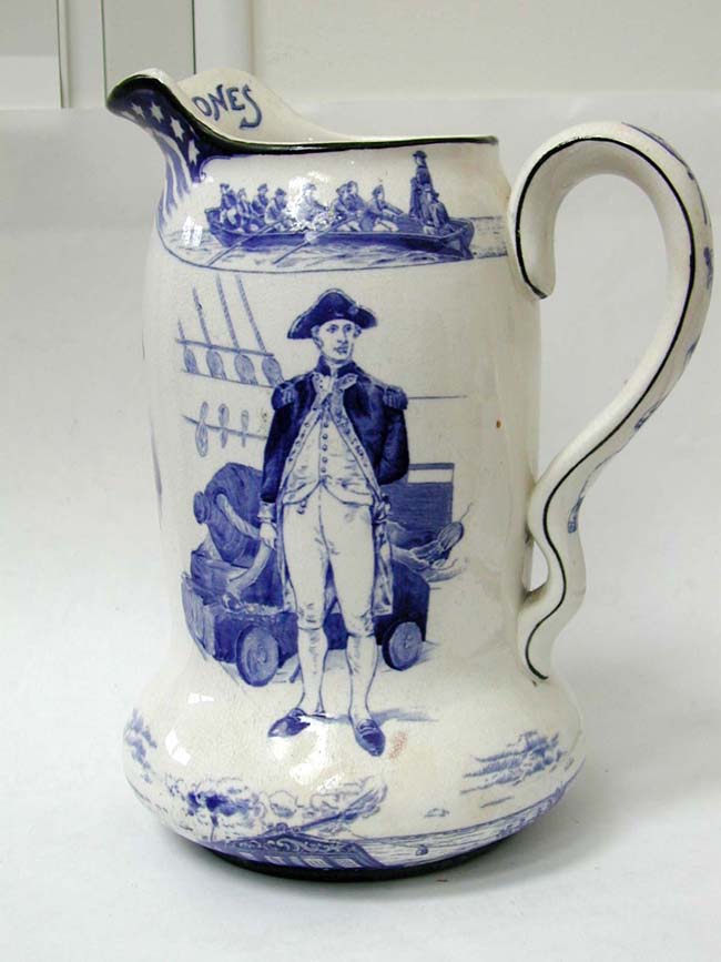 A Buffalo Pottery Company JOHN PAUL JONES Commemorative Pitcher dated 1906.