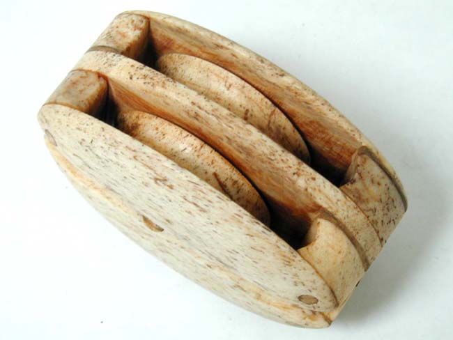 A Large 19th century Sailor-Made Whalebone Double Block — image 2