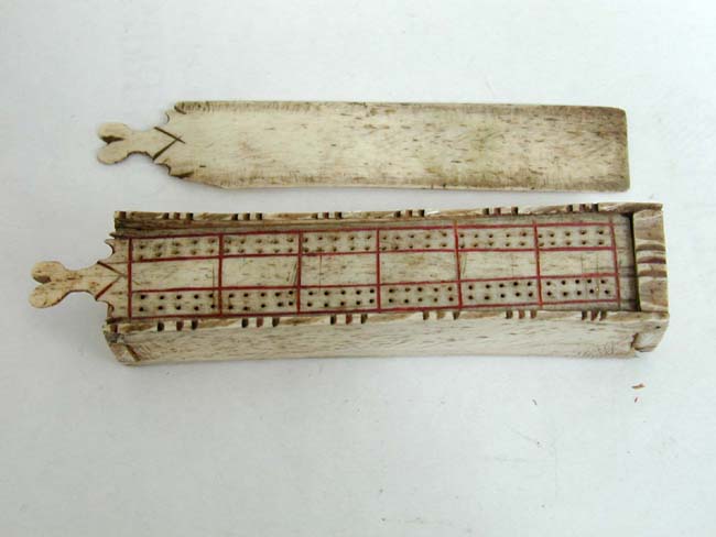 A Late 18th or Early 19th Century Napoleonic Prisoner of War Bone Games Box