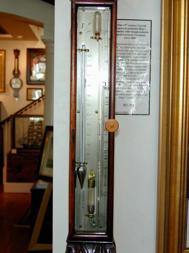 A Fine 19th Century Carved Rosewood Gimbaled Ships Barometer Signed Gerrard, Liverpool, Circa 1860 — image 5