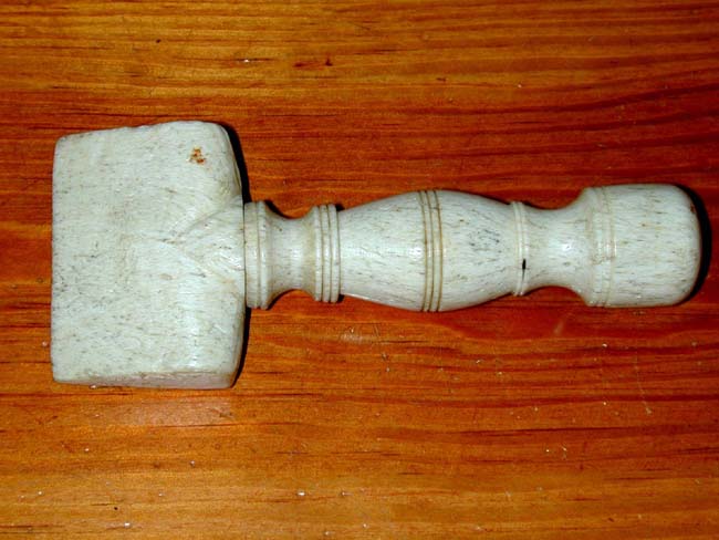 A 19th century Sailor-Carved Whalebone Seam Rubbing Tool