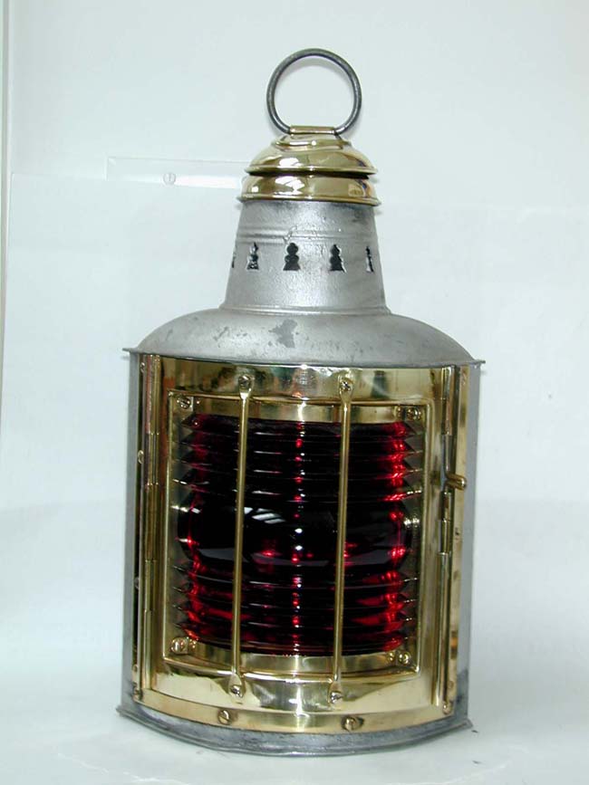 A Late 19th or Early 20th Century Ships Port Lamp Made by the Perkins Marine Lamp Co.,