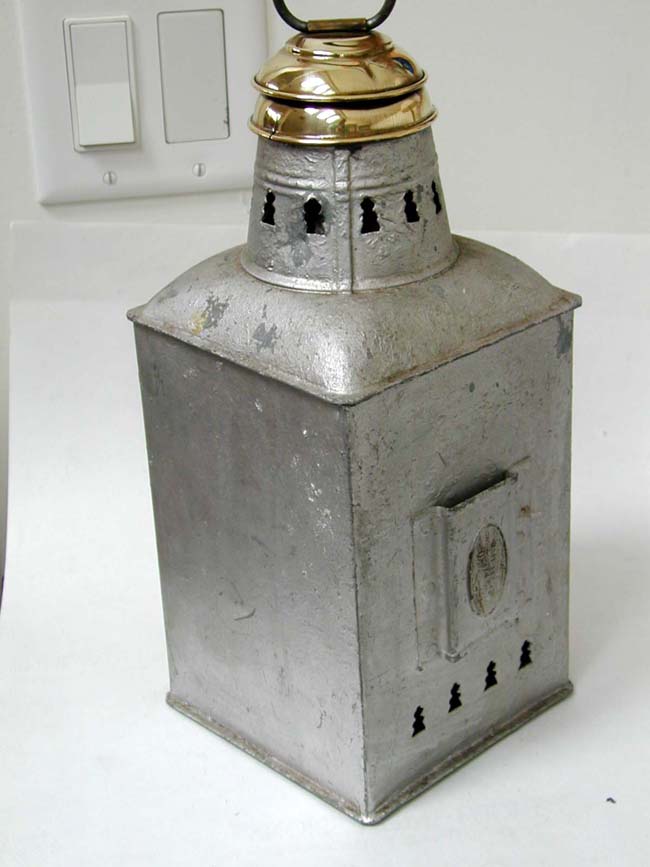A Late 19th or Early 20th Century Ships Port Lamp Made by the Perkins Marine Lamp Co., — image 2