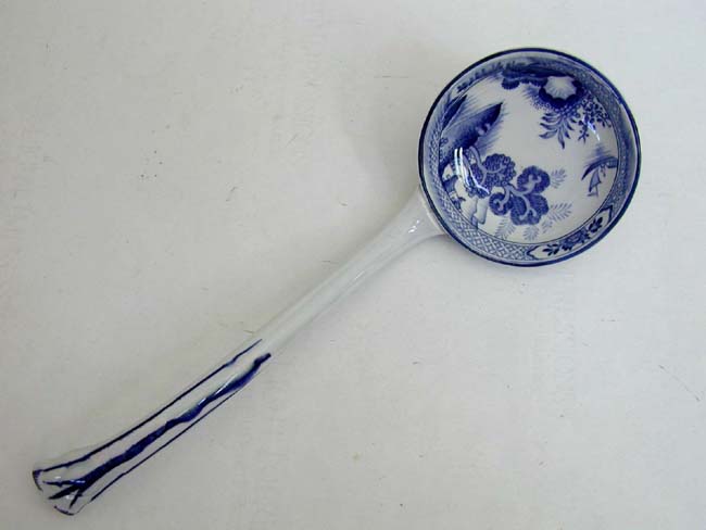 A 19th century Staffordshire Transfer Printed Porcelain Ladle circa 1825