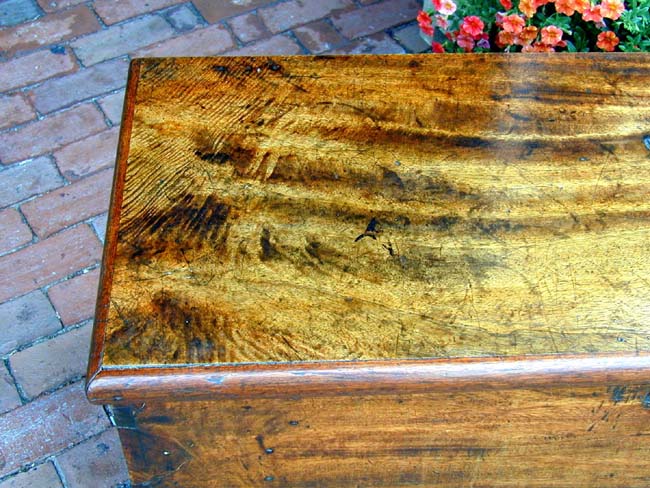 A Rare Early 19th century Camphorwood Seaman's chest With Canted Sides and Dovetail Construction — image 3