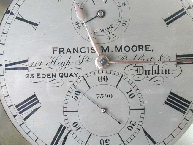 A RARE IRISH Marine 56 Hour Chronometer by Francis M. Moore, Belfast & Dublin, Circa 1880 — image 3