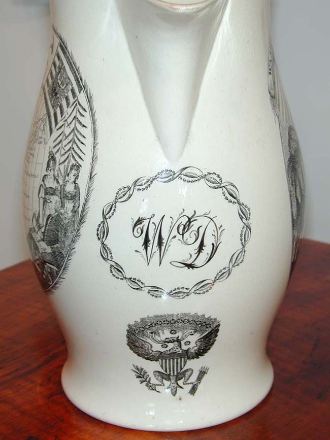 An English Liverpool Black Transfer Pitcher of American Historical Importance circa 1800 — image 3