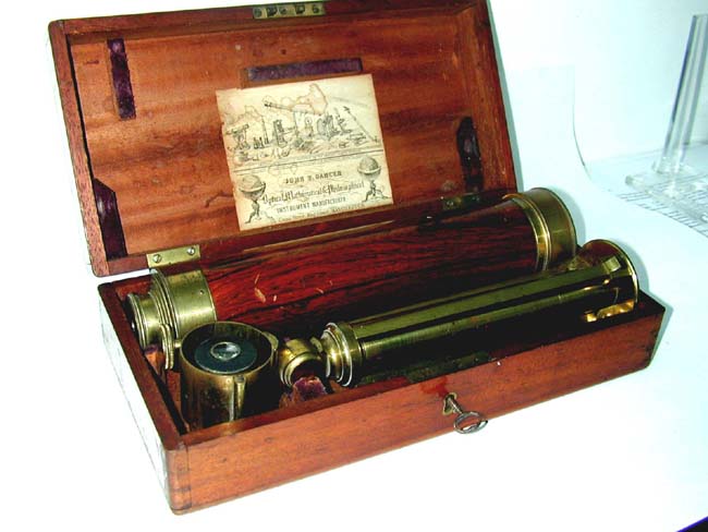 A Fine Boxed Table Top Library Telescope with Rosewood Barrel by John B. Dancer, Manchester, England, circa 1841-1845.