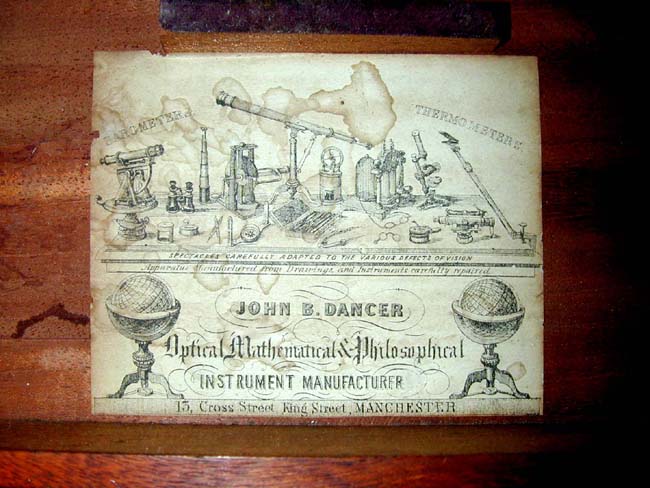 A Fine Boxed Table Top Library Telescope with Rosewood Barrel by John B. Dancer, Manchester, England, circa 1841-1845. — image 2