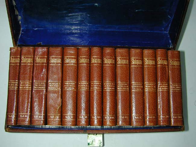 The Complete Works of William Shakespeare in 13 miniature volumes circa 1896