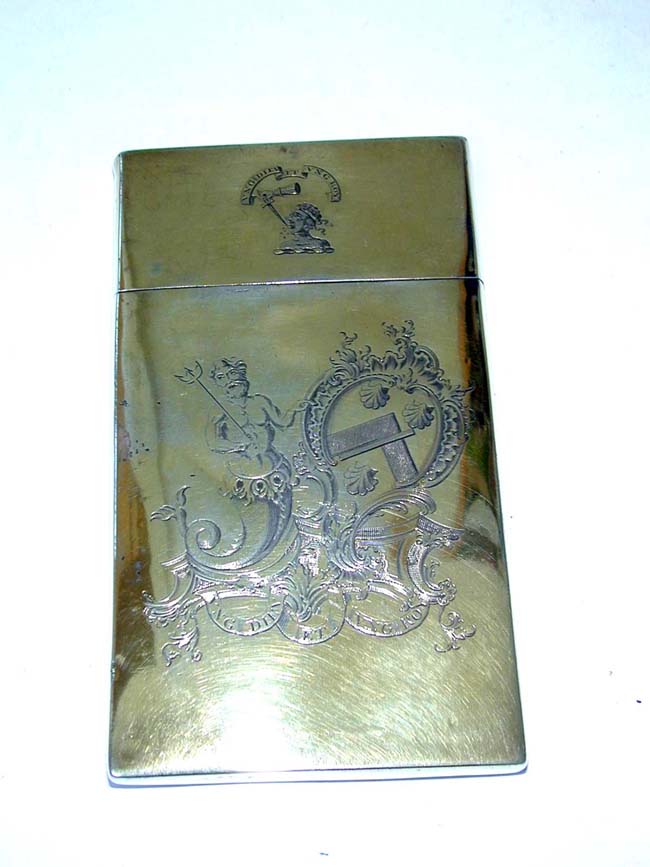 A Fine and Rare George III Engraved Silver-Gilt Card or Cheroot Case by Thomas Wallis, London, ca. 1765 — image 2