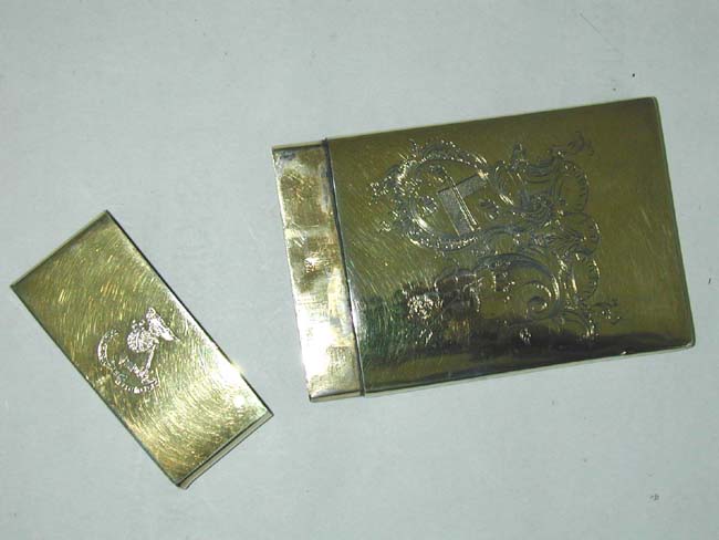 A Fine and Rare George III Engraved Silver-Gilt Card or Cheroot Case by Thomas Wallis, London, ca. 1765
