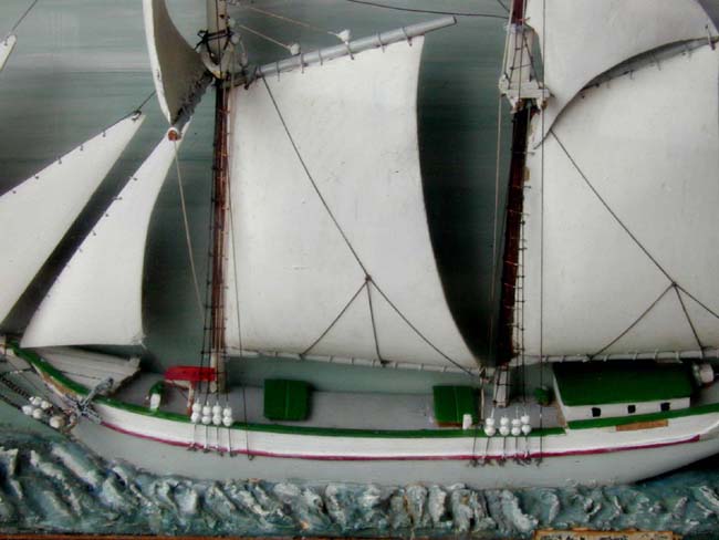 A Sailor-Made Lake Michigan Schooner Model depicting the ship "PETREL" owned by Capt. Lester Nelson circa 1945 — image 2