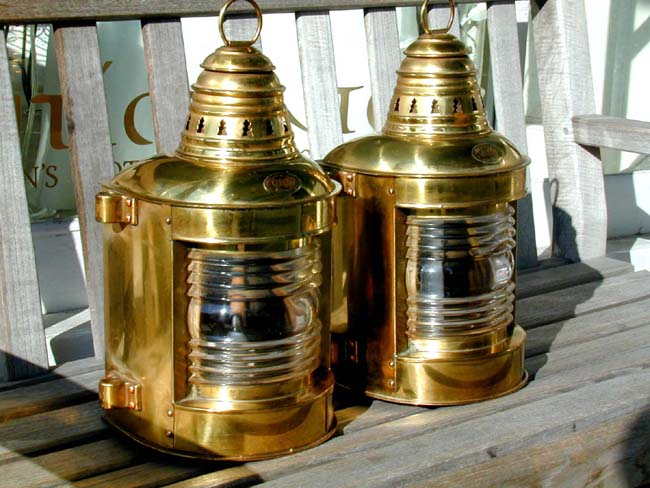 A Pair of Ship's Masthead Lamps, Electrified, made by PERKO (Perkins Marine Lamp Co.) circa 1930 — image 2
