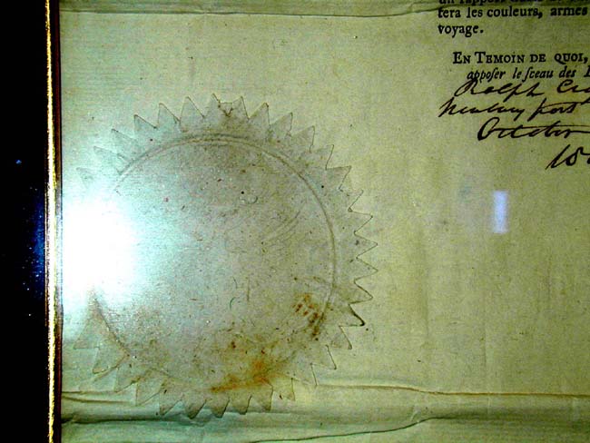A Fine Four Language ship's Passport Signed by President THOMAS JEFFERSON and Secy of State JAMES MADISON and dated Oct. 14, 1805. — image 5
