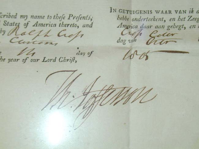 A Fine Four Language ship's Passport Signed by President THOMAS JEFFERSON and Secy of State JAMES MADISON and dated Oct. 14, 1805. — image 2