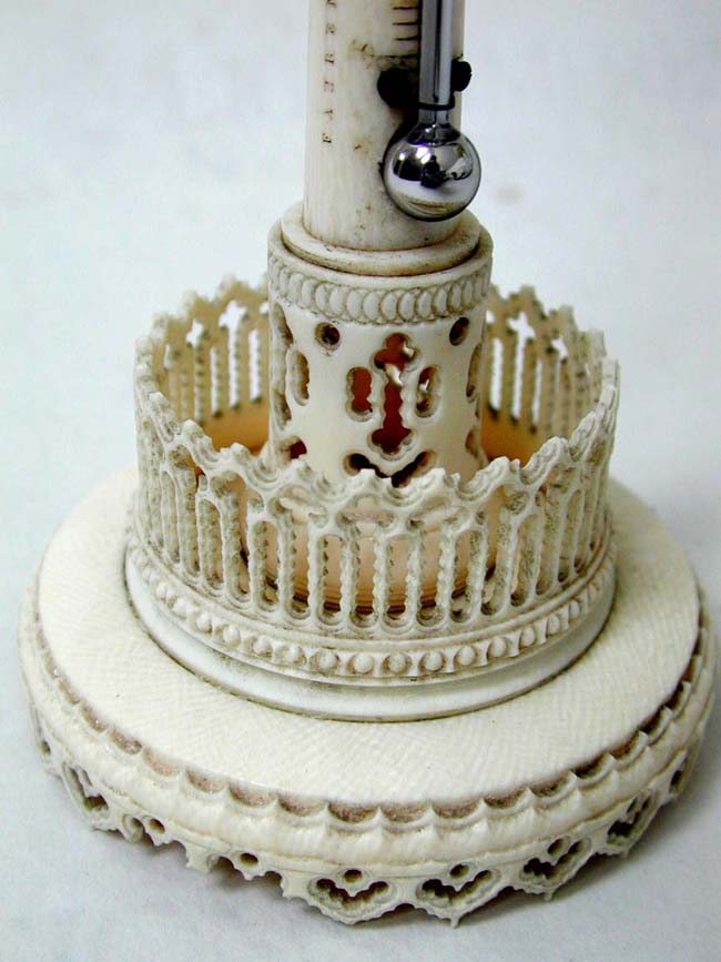 A Carved Ivory Thermometer Stand circa 1880 — image 2