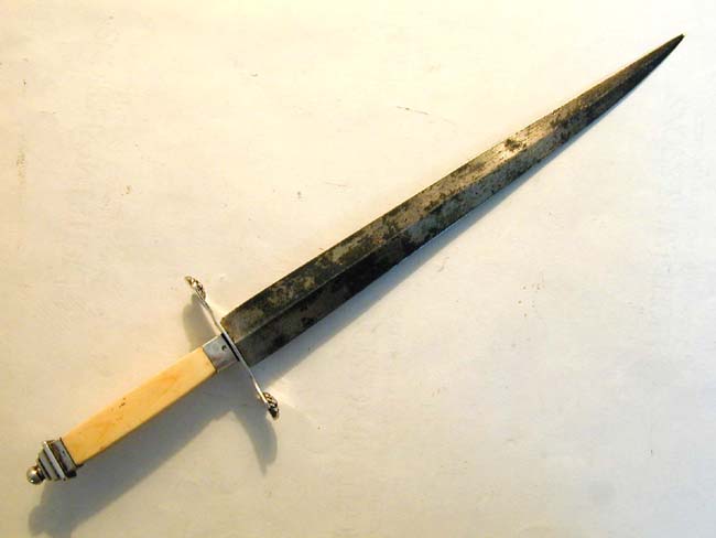 A Napoleonic Period British Navy Silver Mounted Officer's Dirk Hallmarked for the year 1808