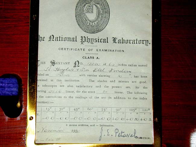 A Fine Cased Mariner's Sextant Signed "H. Hughes, London," circa 1920. — image 4