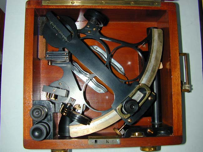 A Fine Cased Mariner's Sextant Signed "H. Hughes, London," circa 1920. — image 2
