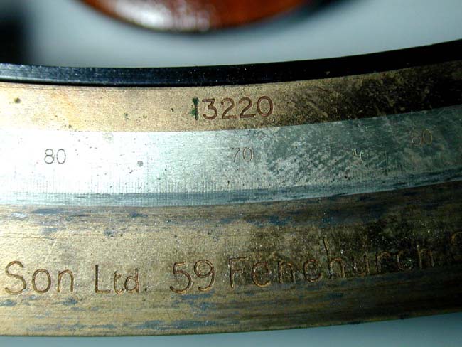 A Fine Cased Mariner's Sextant Signed "H. Hughes, London," circa 1920. — image 6