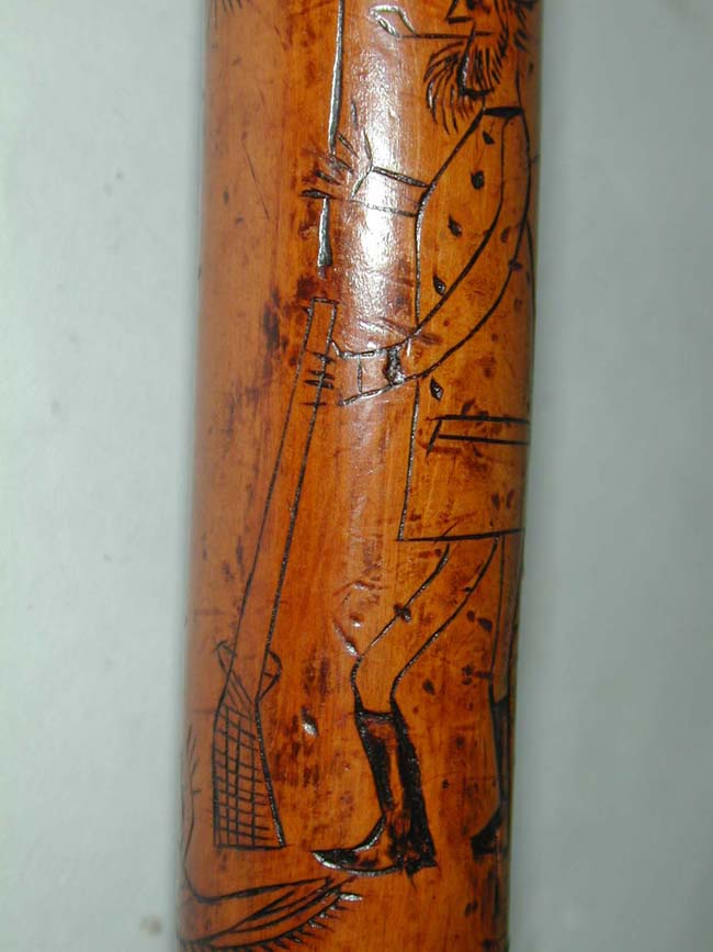 The top half of a wonderfully carved Civil War Era Cane circa 1865-1879