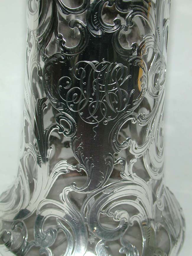 A Beautiful American Sterling Silver Overlay Blown Glass Pitcher circa 1900 — image 2