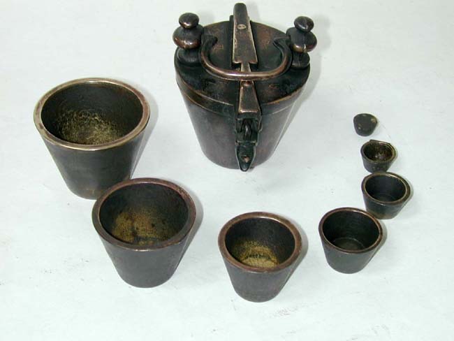 An 18th century Bronze Nest of Weights circa 1750