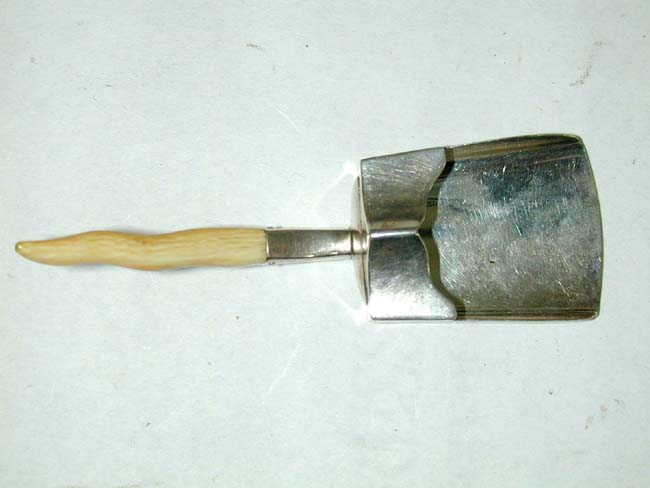 A charming 19th century Silver Tea or Sugar Scoop with unusual Ivory Handle