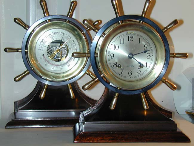 A Fine Antique Chelsea Clock and Barometer Set circa 1948