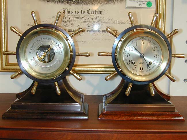 A Fine Antique Chelsea Clock and Barometer Set circa 1948 — image 3