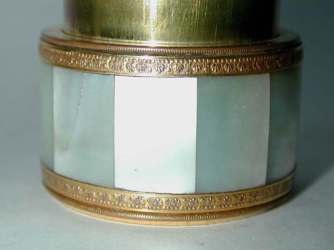 A Wonderful Antique Miniature 5 Draw Gilt Brass Telescope with Mother-of-Pearl Wrapped Barrel circa 1830 — image 2