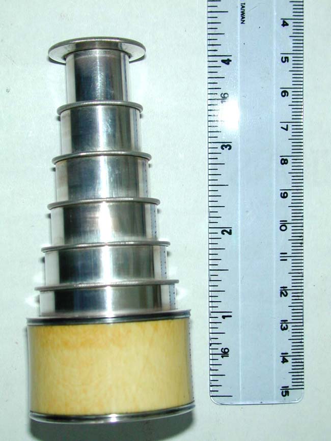 A Fine Antique Miniature 6 Draw Ivory Mounted Telescope With Original Red-Leather Carrying Case circa 1830. — image 3