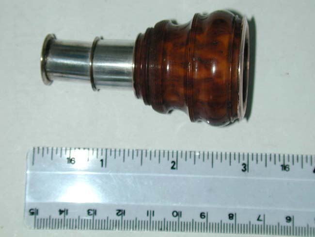 A Fine Antique Miniature Two-Draw Telescope with Carved Coqilla Nut Barrel circa 1840 — image 2