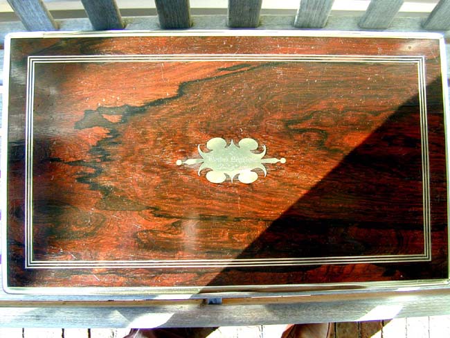 A Fine Brass-Bound Rosewood Writing Box inscribed 'Blandford Neighbor, December 9, 1850' — image 3